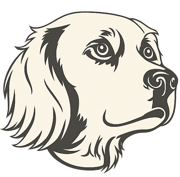 Otto Speaks Logo - off-white drawing of Otto the cocker spaniel dog.